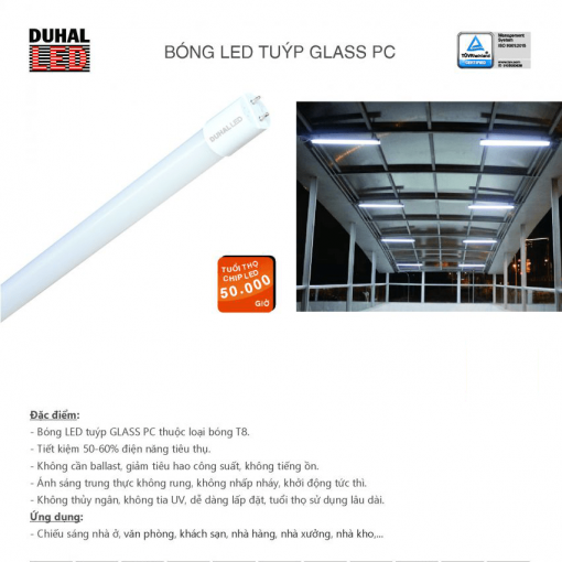 Bóng LED tuýp Glass PC 10W (SGP110)