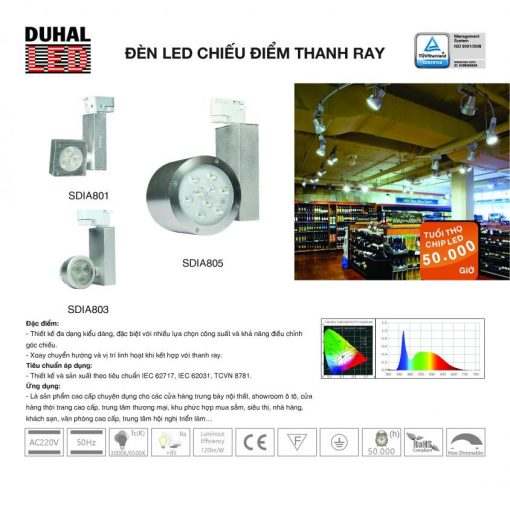 Đèn LED chiếu điểm thanh ray 5W (SDIA805)